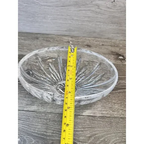 Waterford Carina Pattern Oval Vase Heavy Crystal Glass Bowl L7.75xH5.75xW4.5”